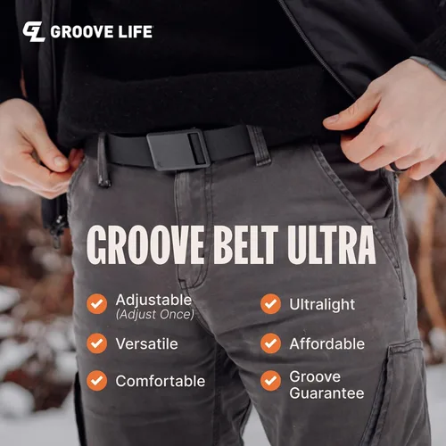 Vista 3 de Groove Life Groove Belt Ultra - Cinturón de golf para hombre, elástico, hebilla magnética, ajustable, cómodo, golf