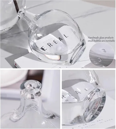 Vista 6 de Jarrón transparente para flores, florero de cristal para decoración del hogar, centros de mesa de cristal transparente para mesas, decoración
