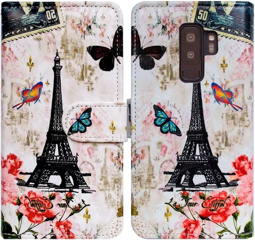 Vista 9 de Bcov Funda para Galaxy S9 Plus, funda de cuero con diseño de mandala de colores brillantes para Samsung Galaxy S9 Plus
