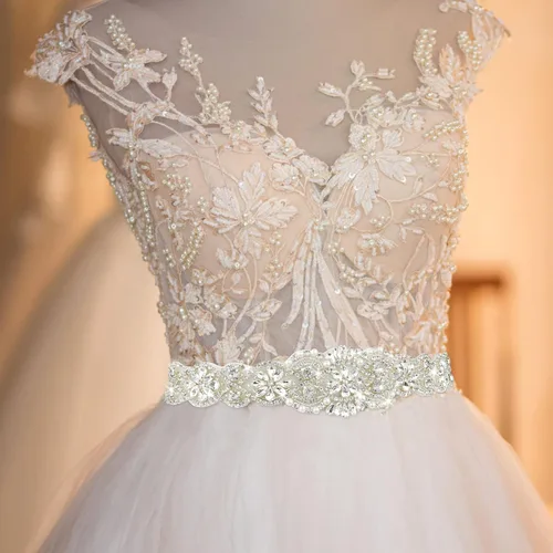 Vista 2 de CIEHER Cinturón de diamantes de imitación para mujer, cinturón de boda, cinturón de cristal para vestido de boda, cinturón con cinta