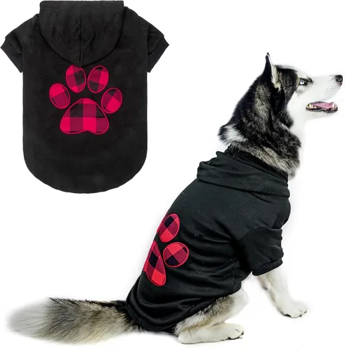 Vista 36 de KOOLTAIL Sudadera a cuadros con capucha, con gorro y bolsillo, para perros pequeños, medianos y grandes y gatos, abrigo suave y cálido para invierno