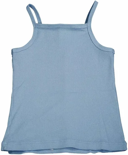 Vista 2 de Ave. BluLittle Girls 'acanalado String Tank parte superior con bordado Logo