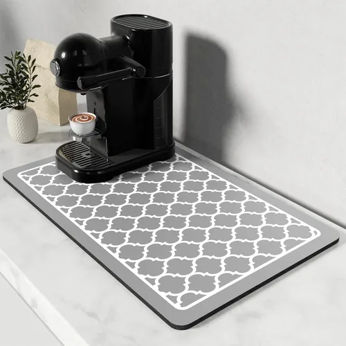 Vista 42 de Rnivvi Tapete de secado de platos para encimera de cocina, 16 x 18 pulgadas, bonita almohadilla de secado absorbente resistente al calor con goma