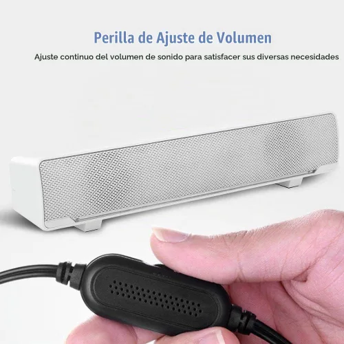 Vista 4 de Barra de sonido, altavoces profesionales de computadora multifunción estéreo envolvente sonido de graves profundos USB con cable