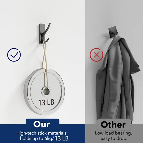 Vista 2 de Ganchos autoadhesivos para colgar: gancho de pared de acero inoxidable resistente para toallas, mochilas, sombreros, baño, recámara, puerta, gancho