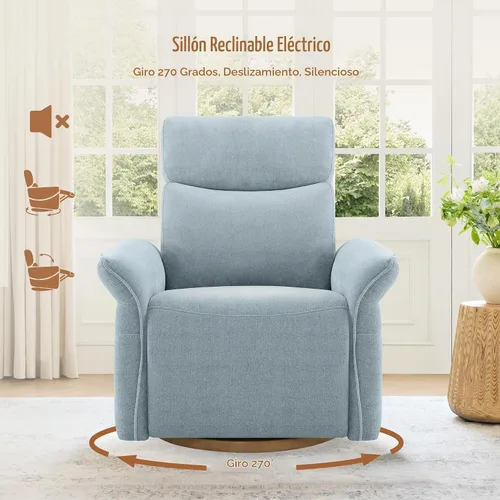 Vista 5 de CHITA Silla reclinable giratoria eléctrica para guardería, motor triple Azul bebé