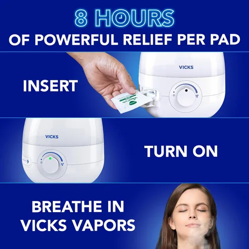 Vista 5 de Vicks VapoPads Sleepy Time Comfort - Almohadillas de vapor para humidificadores e inhaladores de vapor, romero, lavanda y eucalipto, paquete de 40