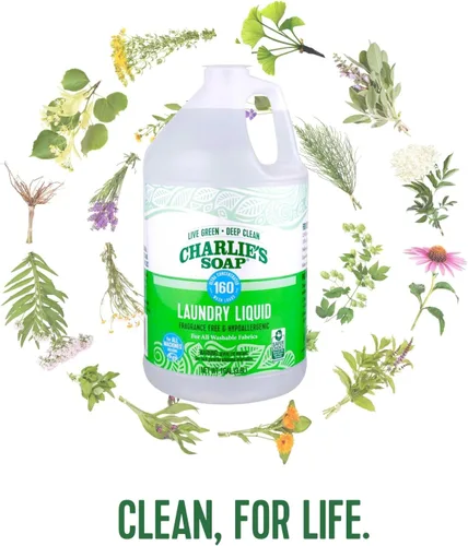 Vista 8 de Charlie's Soap Detergente líquido para ropa sin fragancia, 160 cargas (128 onzas, 1 paquete)