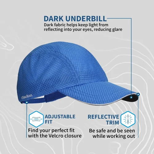 Vista 6 de TrailHeads Gorra deportiva de malla ligera y de secado rápido para mujer, con ribete reflectante