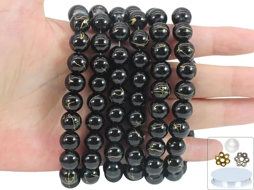 Vista 9 de Cuentas de vidrio de 0.157 pulgadas a granel para hacer joyas, 4700 piezas redondas de cuentas de jade de imitación para pulseras y pulseras