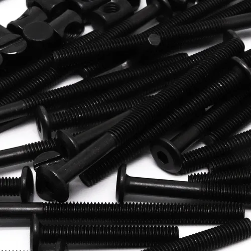 Vista 7 de Juego de 25 tornillos negros para cuna, juego de tornillos hexagonales para literas y cunas M6×40mm/1.969 in/2.362 in/2.756 in/3.150 in