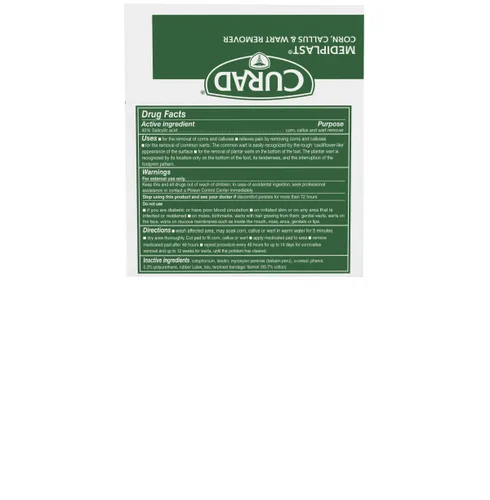 Vista 4 de Curad - CUR01496 Mediplast (25 almohadillas) Eliminador de granos, callos y verrugas, almohadillas de ácido salicílico 40% para la eliminación