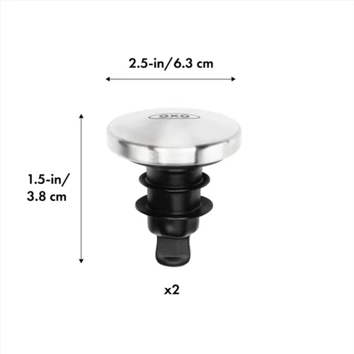 Vista 8 de OXO SteeL - Tapón de vino expandible a prueba de fugas (paquete de 2)