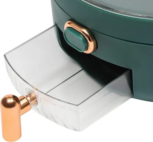 Vista 7 de Dispensador de arroz de 6 rejillas de 14 libras, dispensador de alimentos secos giratorio de 360°, dispensador de cereales de cocina, recipiente