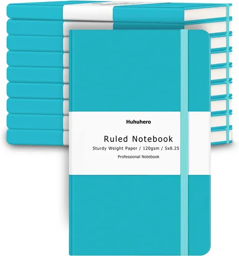 Vista 18 de Huhuhero - Diario para cuaderno con líneas, papel grueso de 120 g/m², cuaderno a rayas para la universidad, cuadernos de tapa dura para tomar notas