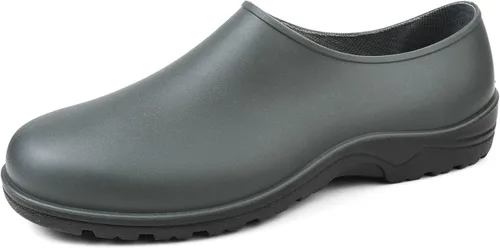 Vista 7 de DKSUKO Zapatos de jardín impermeables para hombre, botas de lluvia para hombre, zuecos de jardín para exteriores con suela antideslizante