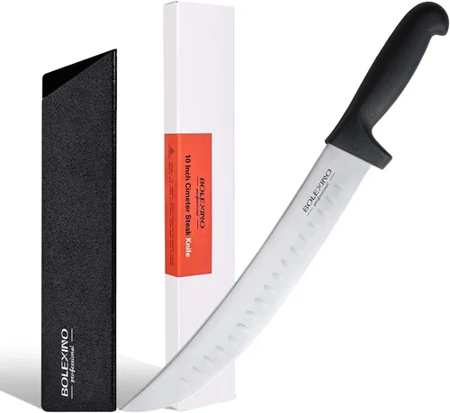 Vista 9 de Cuchillo de carnicero curvado de 8 pulgadas con mango ergonómico, buena nitidez para cortar carne de filete de carne, acero inoxidable japonés