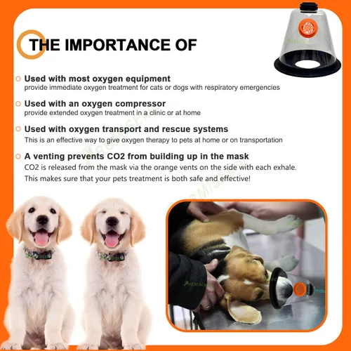 Vista 6 de Juego de máscaras de oxígeno para mascotas, ayuda respiratoria diseñada por veterinarios para perros, gatos, pájaros, animales, 5 tamaños, fácil