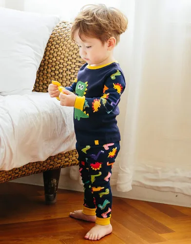 Vista 4 de VAENAIT BABY 12M-12Y Niños Niños Niños Niñas Animal Camión Conejo Personaje 100% Algodón Pijama Conjunto