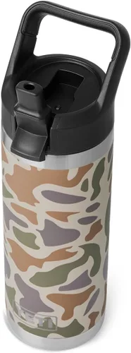 Vista 36 de YETI Rambler Botella de 18 onzas, aislada al vacío, de acero inoxidable con tapa de popote a juego de colores, rojo rescate