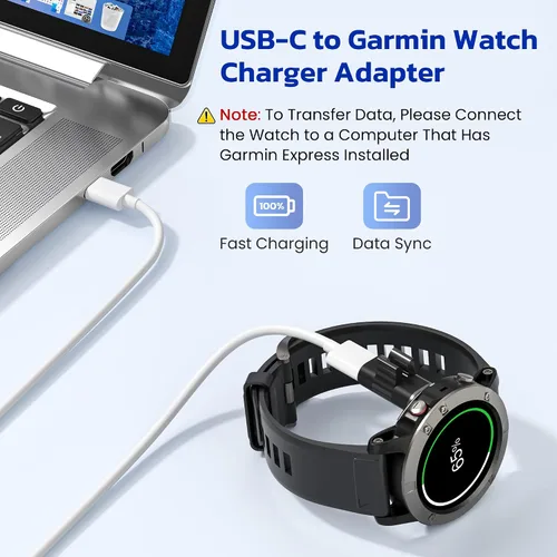 Vista 2 de RUXELY Paquete de 4 adaptadores de cable de cargador de reloj USB C a Garmin