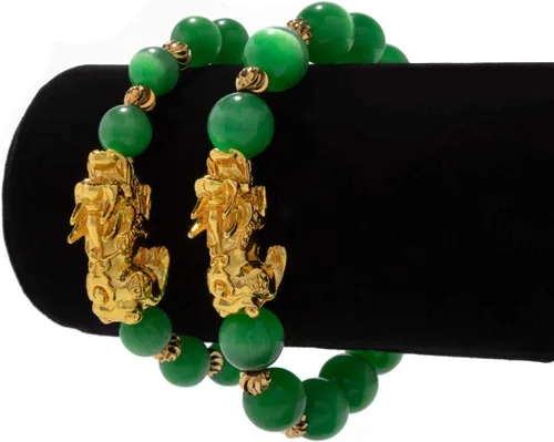 Vista 9 de ZenBless Fengshui - Pulsera de jade de porsperidad, dije de la suerte, Feng Shui, obsidiana negra, conjunto de riqueza, regalo para hombres