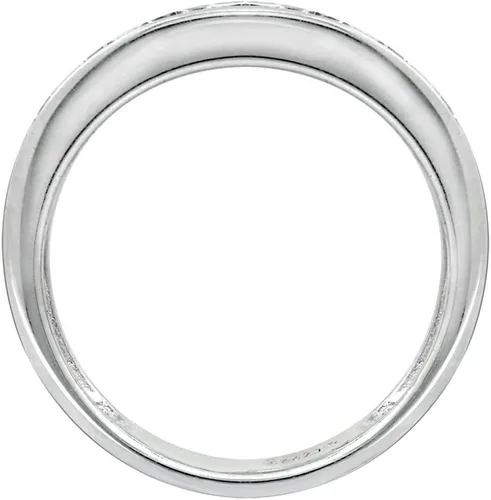 Vista 2 de Tienda Collection Sterling Silver Platinum-Plated Infinite Elements Zirconia Round Channel Band Ring