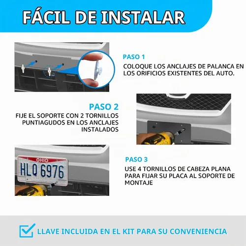 Vista 3 de Trunknets Inc - Kit de adaptador para soporte de placa de matrícula para Subaru Factory - No requiere taladrar el soporte de versión 2.0