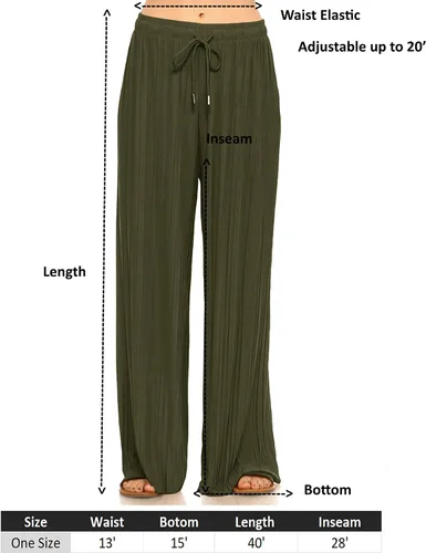 Vista 24 de Pantalones Palazzo para mujer, pantalones culottes sólidos y a rayas