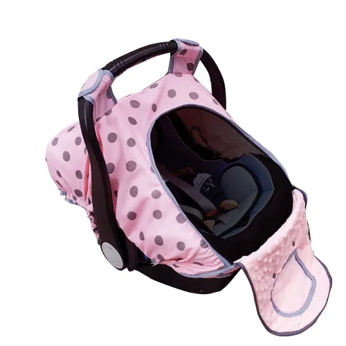 Vista 5 de Funda de asiento de automóvil para bebé, fundas de asiento de automóvil para asiento de automóvil infantil, toldo de cubierta para portabebés Gris