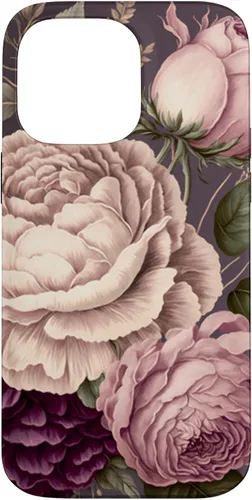 Vista 21 de Elegant Blush Pink & Purple Vintage Floral Rose & Peony Case for iPhone 17