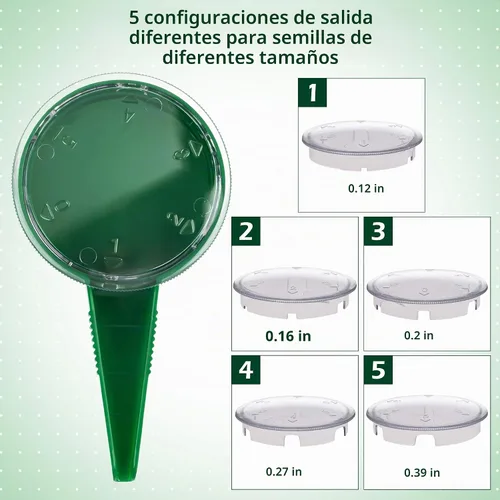 Vista 3 de TXIN Esparcidor de semillas de mano, 2 piezas, sembrador de semillas para semillas pequeñas, mini herramienta de sembradora de mano portátil