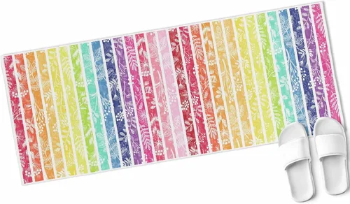 Vista 10 de Tapete de baño de arco iris, suave, para baño, ducha, bañera, cocina, tapete lavable, para dormitorio, cuarto de servicio, pasillo, moderno