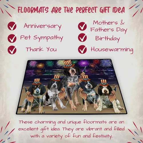 Vista 7 de Doggie of the Day Bluetick Coonhound - Tapete para perros - Día de la Independencia del 4 de julio - El mejor tapete para perro - Decoración