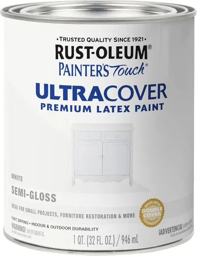 Vista 9 de Rust-Oleum 1976502 Painter's Touch - Pintura de látex, cuarto de galón, negro plano, 32 onzas líquidas, (paquete de 1)