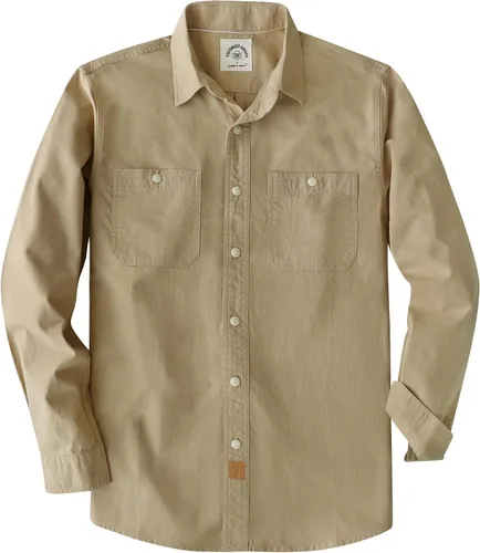 Vista 17 de Dubinik® Chambray - Camisa de trabajo de algodón de manga larga para hombre, con 2 bolsillos, casual, con botones