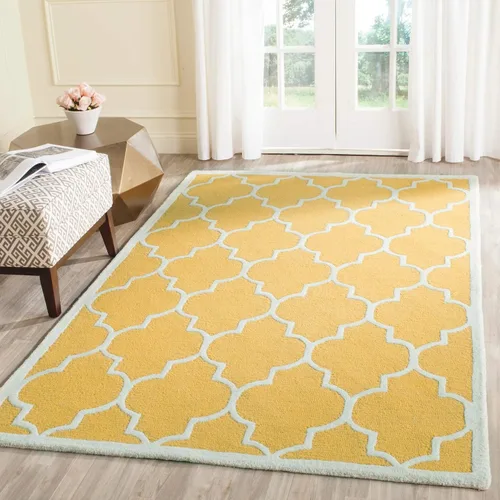 Vista 107 de Tapete Safavieh de la colección Cambridge, modelo CAM134X, hecho a mano, de lana de primera calidad, formas geométricas marroquíes, color gris