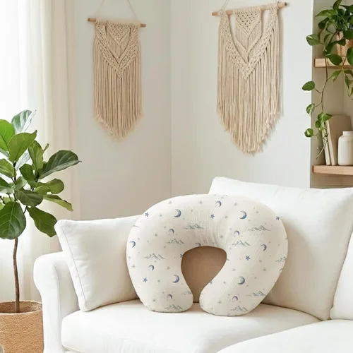 Vista 4 de Fundas de almohada de muselina de lactancia, paquete de 2, fundas suaves y adorables con cierre de cremallera, fundas 100% algodón para almohadas