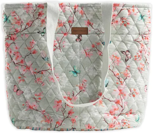 Vista 46 de Bolsas de compras Maison d' Hermine Bolsa de lona acolchada con bolsillos con cremallera Bolso pequeño reutilizable Bolsa de comestibles