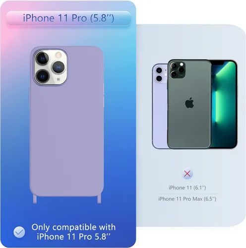 Vista 388 de Funda compatible con iPhone 8 Plus, iPhone 7 Plus/6 Plus/6S Plus con cordón, funda cruzada para iPhone con correa ajustable de silicona para iPhone