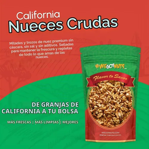 Vista 3 de Dos libras de nueces de California, 100% naturales, SIN PPO, sin conservantes, con cáscara, crudas - We Got Nuts