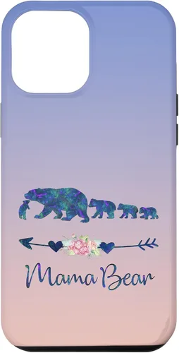 Vista 26 de Teal Blue Purple Floral Mama Bear Four Cubs Blue Pink Case for iPhone 17