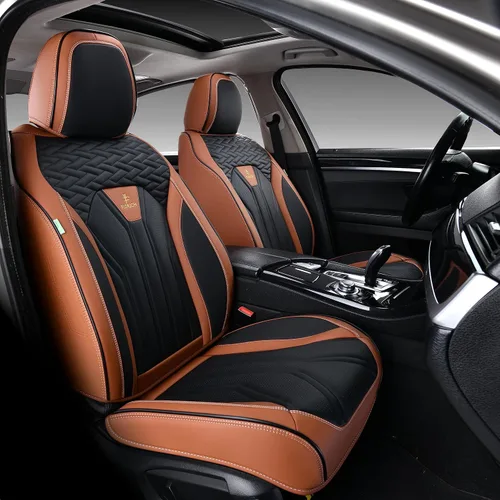Vista 17 de FLORICH Fundas de asiento para automóviles, fundas de asiento impermeables, fundas de asiento de cuero para automóvil, paquete de 2, protector