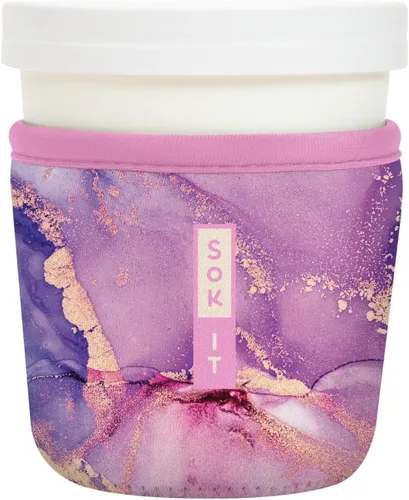 Vista 27 de Sok It IceCreamSok - Funda de neopreno aislada (flores abstractas, pintas de helado cónicas)