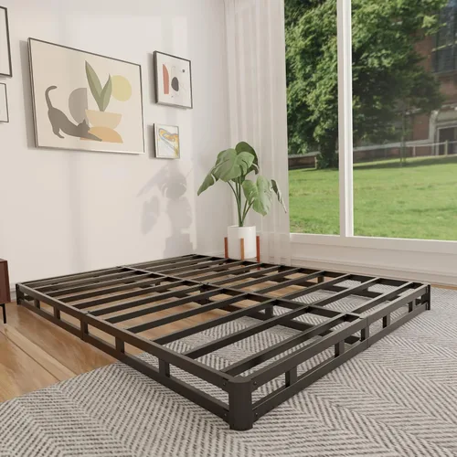 Vista 11 de FMDMR Somier de 4 pulgadas para cama individual - Somier de perfil bajo para cama individual, base de colchón de metal resistente con cubierta
