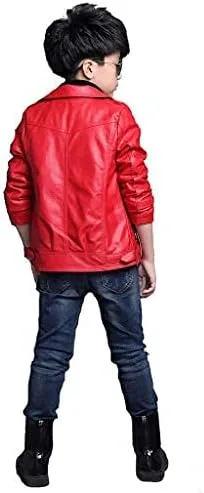 Vista 6 de LMYOVE Chaqueta de piel sintética con cuello para niños de piel sintética con cremallera para exteriores para niños y niñas