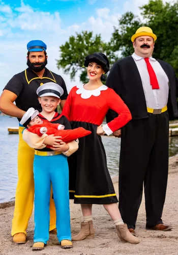 Vista 3 de Disfraz Deluxe de Popeye para Niños Multicolor