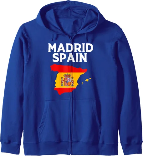 Vista 4 de Spanish Map Espana Flag Madrid Spain Zip Hoodie