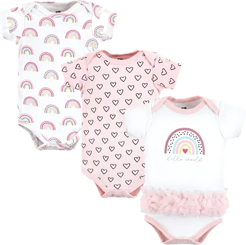 Vista 190 de Hudson Baby baby-girls Cotton Bodysuits 3-pack