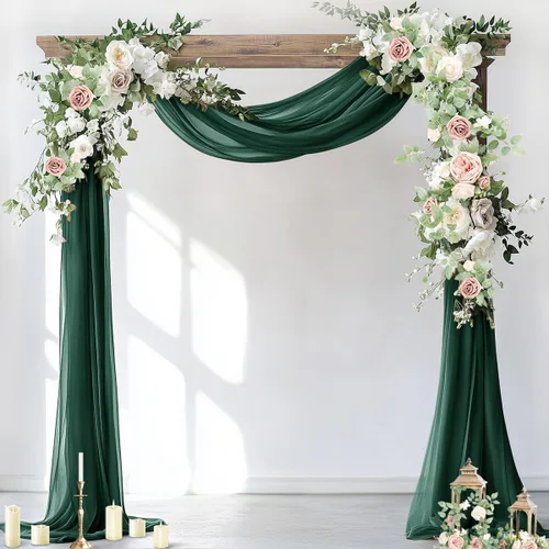 Vista 15 de Socomi Tela para Arco de Boda 1 Panel 29" x 19 Pies Gasa Chifón Transparente Azul Bebé Cortinas 6 Yardas para Ceremonia de Boda Decoración de Fiesta